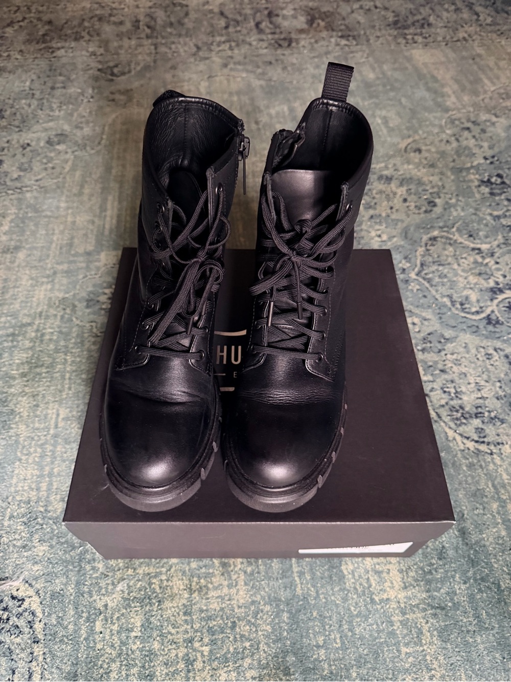 Thursday Boot Company Black Lace-Up Leather Combat Boots